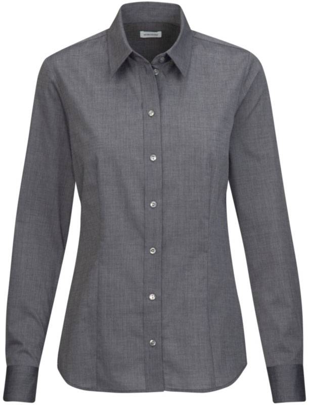 SST | Blouse Regular LSL, Popelínová dámska košeľa s dl. rukávom, sivá anthracite, 48