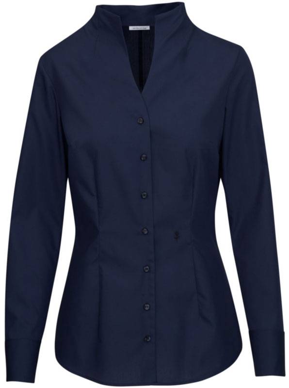 SST | Chalice Blouse Slim LSL, Popelínová dámská košile s dl. rukávem, modrá navy, 32