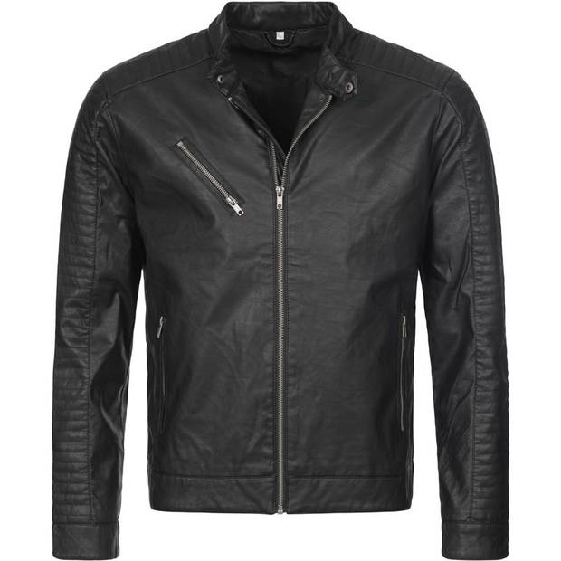 Stedman|Biker Jacket Men, Pánska motorkárska bunda, čierna Opal, S Stedman|Biker Jacket Men, Pánska motorkárska bunda, čierna Opal, S