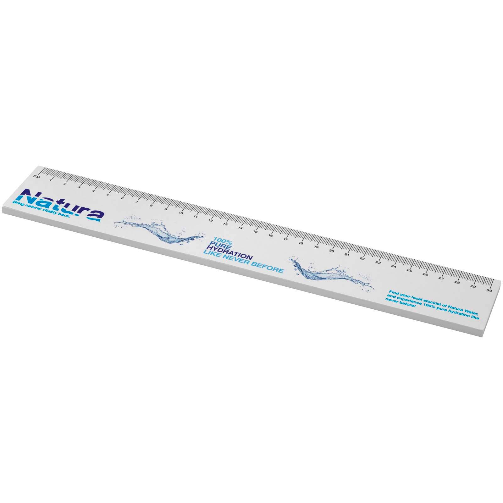 Sticky-Mate® recyklovaný sticky poznámky s printed 30 cm ruler, biela