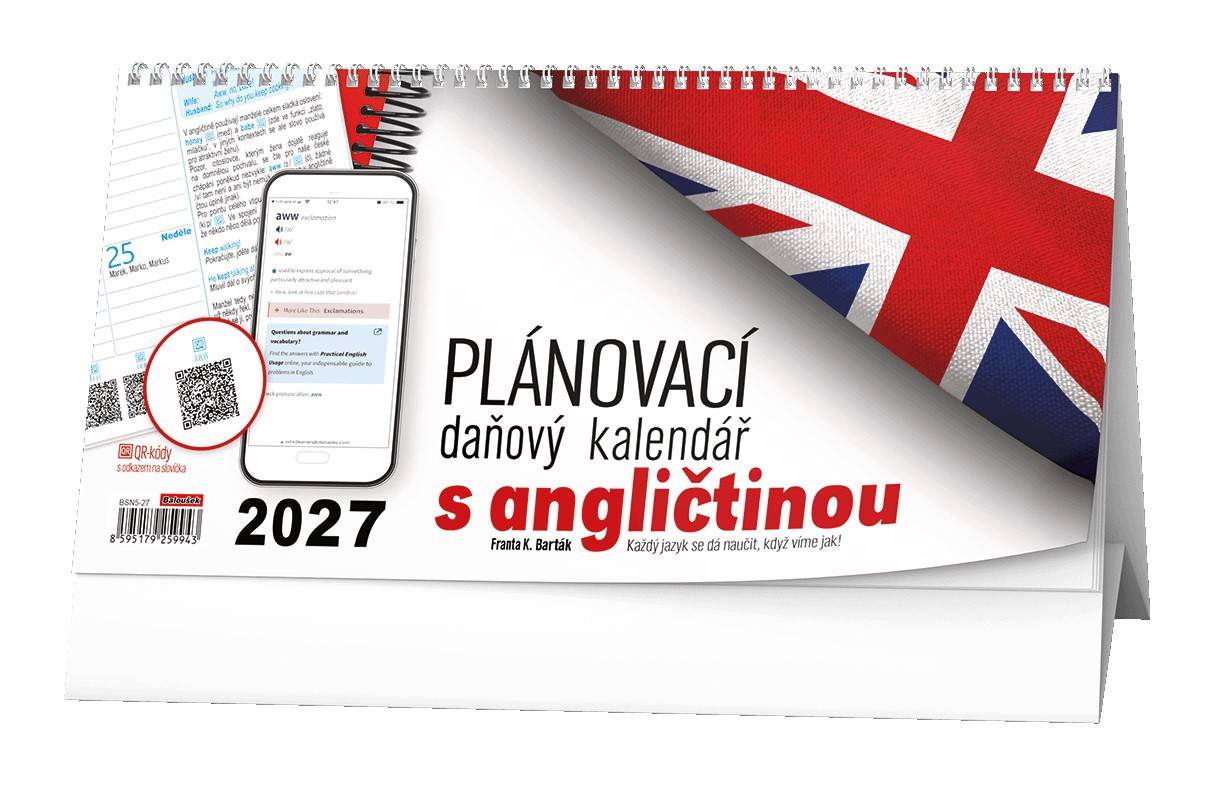 Stolní kalendář - Plánovací daňový kalendář s angličtinou
