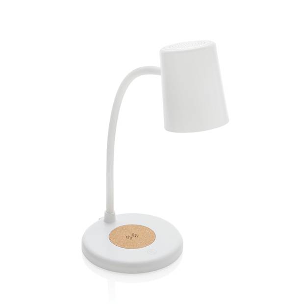 Stolní lampa Zenara s 15 W bezdr. nabíjením z RCS plastu, bílá Stolní lampa Zenara s 15 W bezdr. nabíjením z RCS plastu, bílá