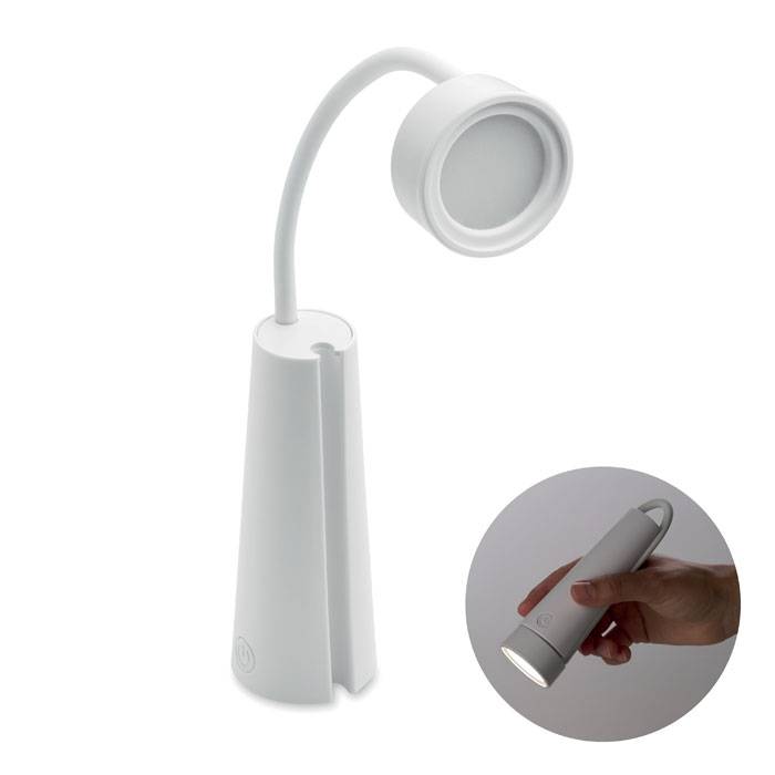 Stolová lampa a svietidlo 2 v 1, biela