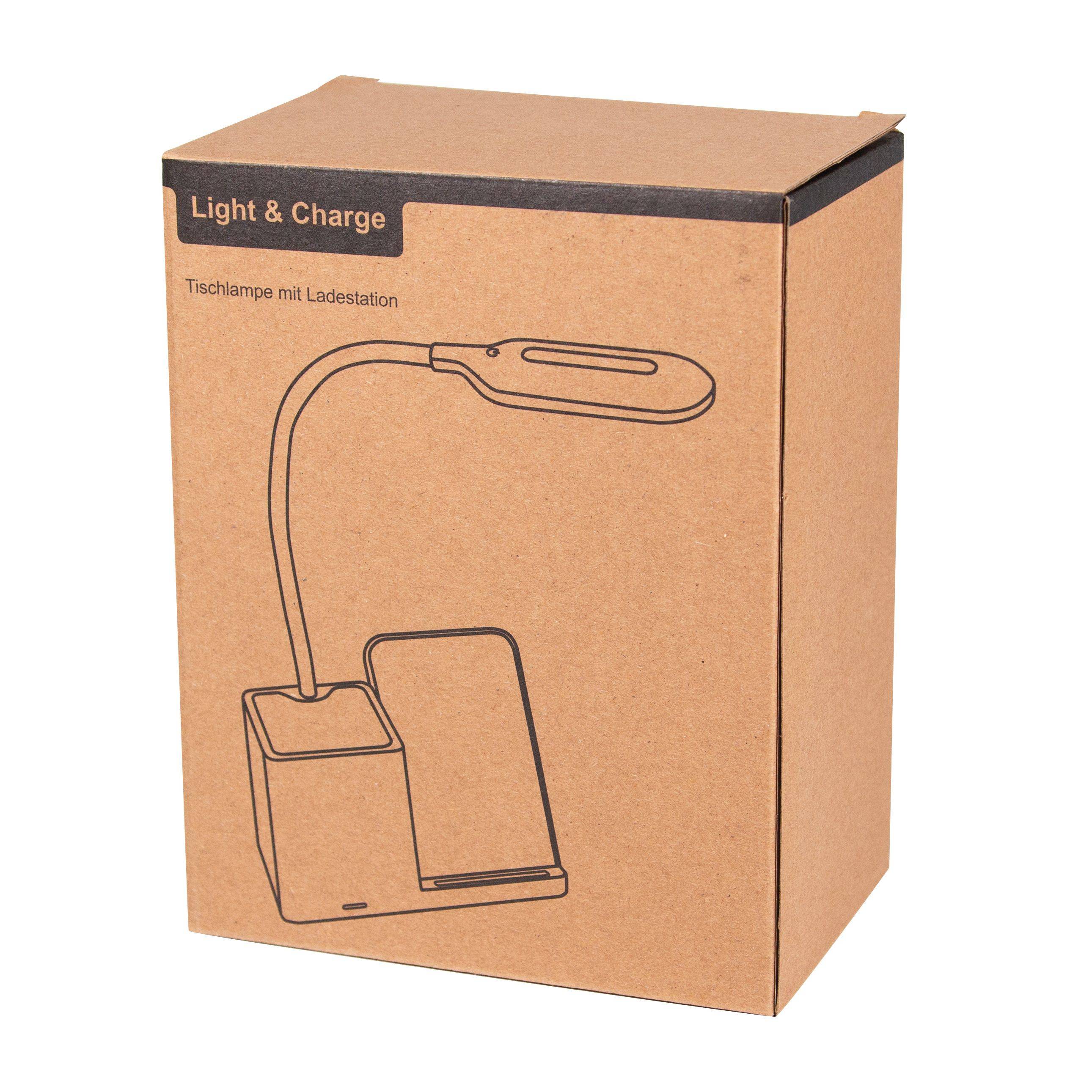 Stolová lampa s nabíjacou stanicou LIGHT & CHARGE, biela