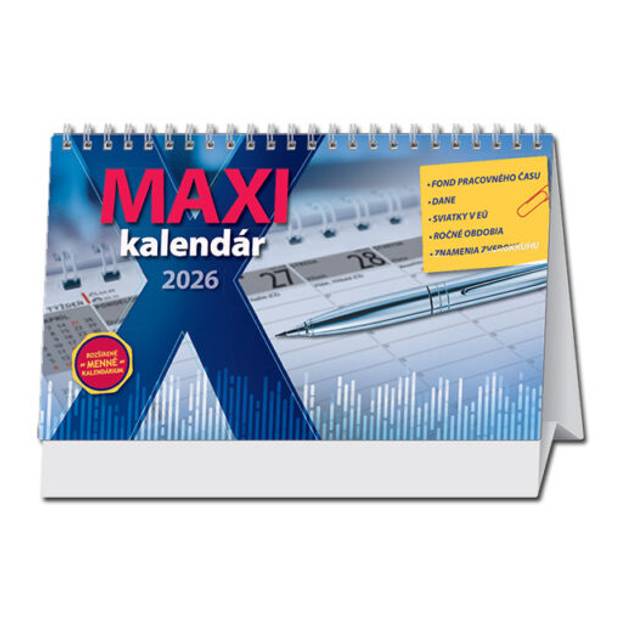 Stolový kalendár MAXI, 297 x 180 mm, 2026 Stolový kalendár MAXI, 297 x 180 mm, 2026