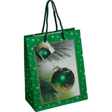 STORE vánoční taška s koulí, 19,5x24,5x11 cm, zelená