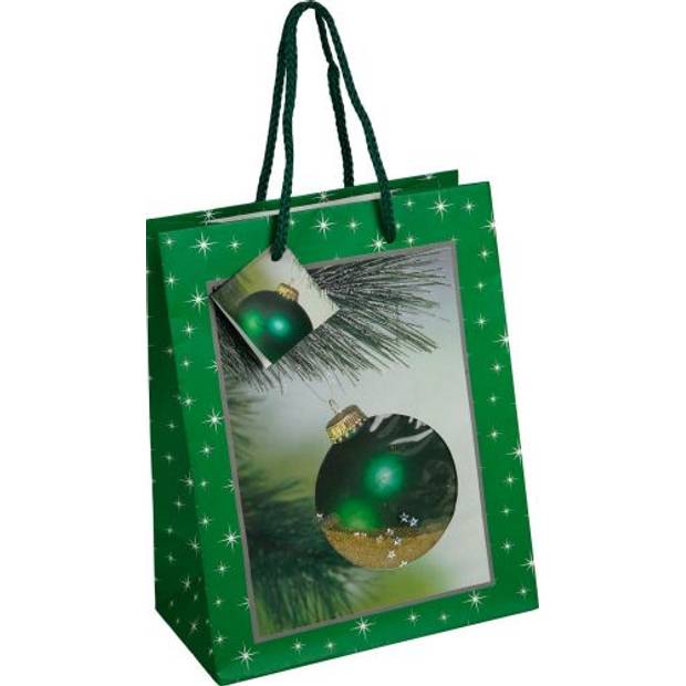 STORE vánoční taška s koulí, 19,5x24,5x11 cm, zelená STORE vánoční taška s koulí, 19,5x24,5x11 cm, zelená