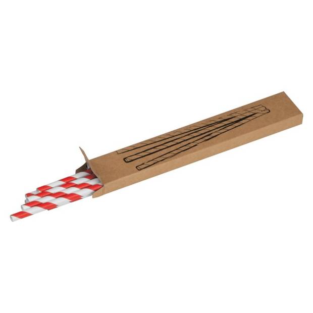 Sükür Pruhované papírové brčka, 10ks v eko balení, červená Sükür Pruhované papírové brčka, 10ks v eko balení, červená