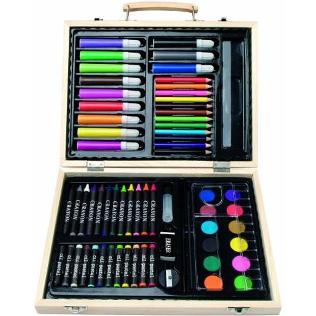 Súprava kresliacich pomôcok v drevenom kufríku Súprava kresliacich pomôcok v drevenom kufríku