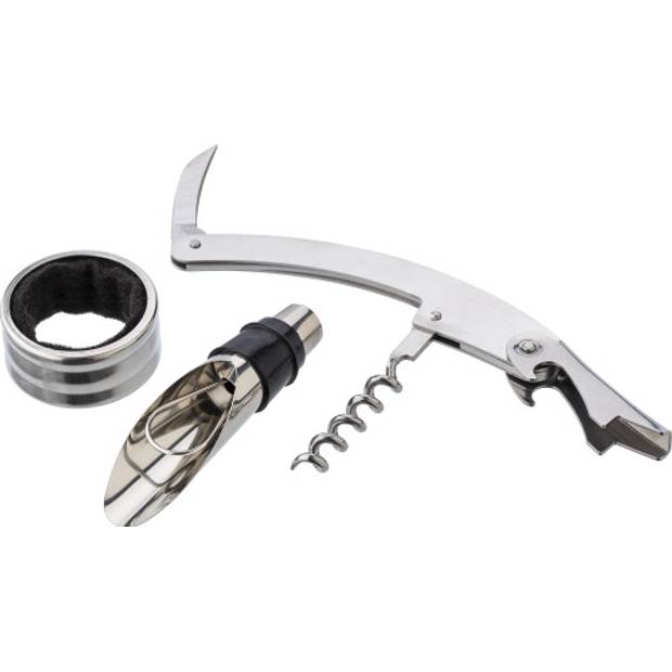 Súprava na víno, čierna - strieborná Súprava na víno, čierna - strieborná