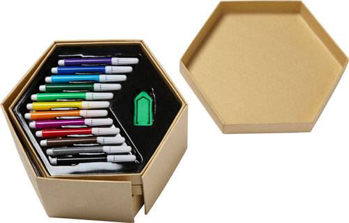 Súprava potrieb na kreslenie, 56 ks, hnedá