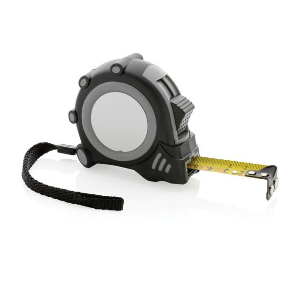 Svinovací metr Grip 5m/19mm z RCS recykl. plastu, šedá - černá Svinovací metr Grip 5m/19mm z RCS recykl. plastu, šedá - černá