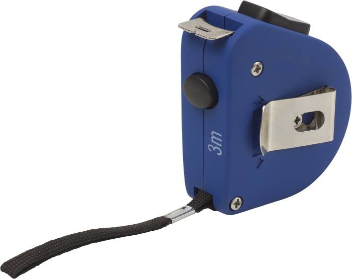 Svinovací metr, poutko na ruku, 3m, modrá
