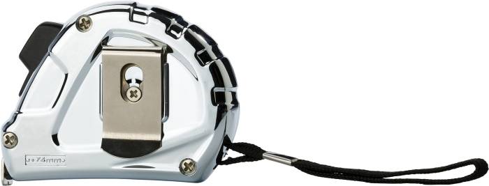 Svinovací metr se šňůrkou a klipem, pásmo, 3 m, stříbrná