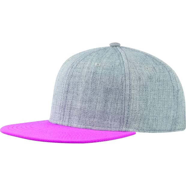 TAMURA Šesťpanelová čiapka s vystuženým čelom a plochým šiltom, sivá a ružová TAMURA Šesťpanelová čiapka s vystuženým čelom a plochým šiltom, sivá a ružová