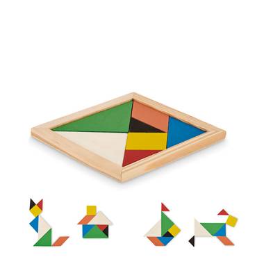 TANGRAM Drevené puzzle, viacfarebná