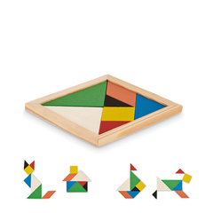 Obrázek k produktu TANGRAM Dřevěné puzzle, vícebarevná