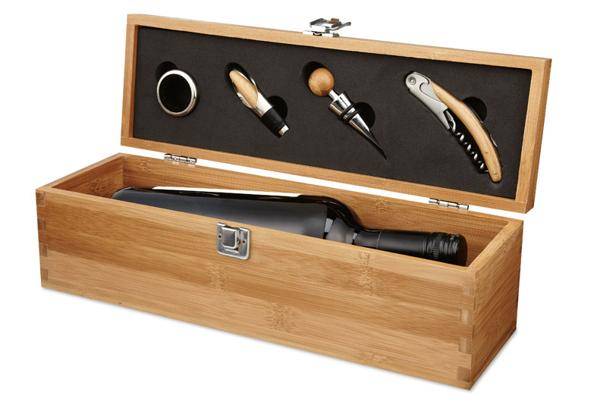 TARDOR sada na víno v bambusové krabici