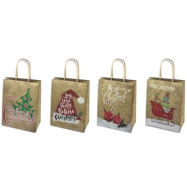 Taška pap. "M" 18,5 x 25,5 x 9 kraft Vánoce Taška pap. "M" 18,5 x 25,5 x 9 kraft Vánoce