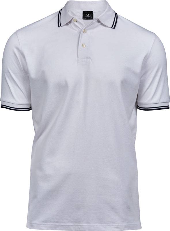 Tee Jays | 1407, Pánské elastické polo, bílá - modrá navy, S