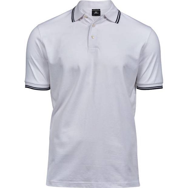 Tee Jays | 1407, Pánské elastické polo, bílá - modrá navy, S Tee Jays | 1407, Pánské elastické polo, bílá - modrá navy, S