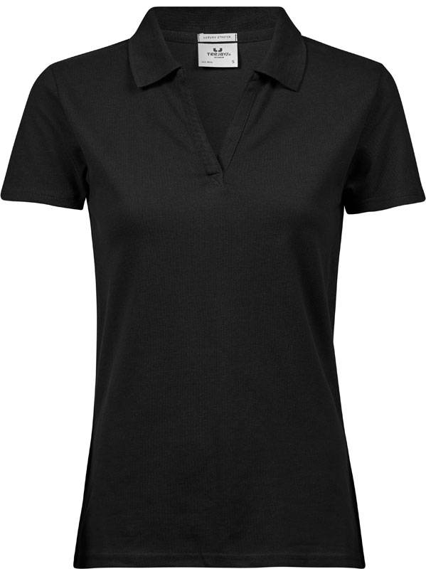 Tee Jays | 1409, Dámské luxusní polo s výstřihem do V, černá, XL