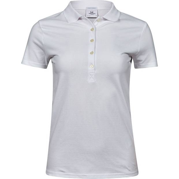 Tee Jays | 145, Dámské luxusní elastické polo, bílá, S Tee Jays | 145, Dámské luxusní elastické polo, bílá, S