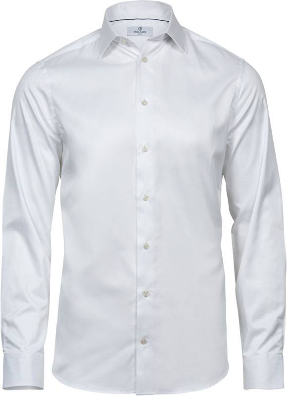 Tee Jays | 4021, Luxusná keprová košeľa Slim Fit s dl. rukávom, biela, XL