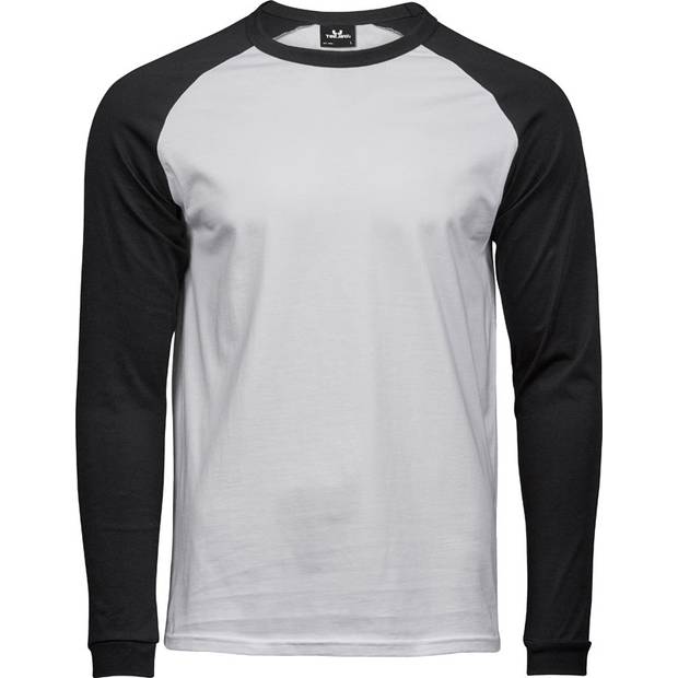 Tee Jays | 5072, Pánske baseballové tričko s dl. rukávom, biela - čierna, S Tee Jays | 5072, Pánske baseballové tričko s dl. rukávom, biela - čierna, S
