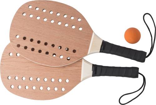 Tenisový set z palisandru Sergio, hnedá