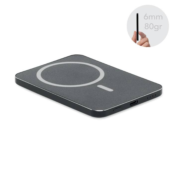 Tenká magnet. powerbanka 20W, čierna