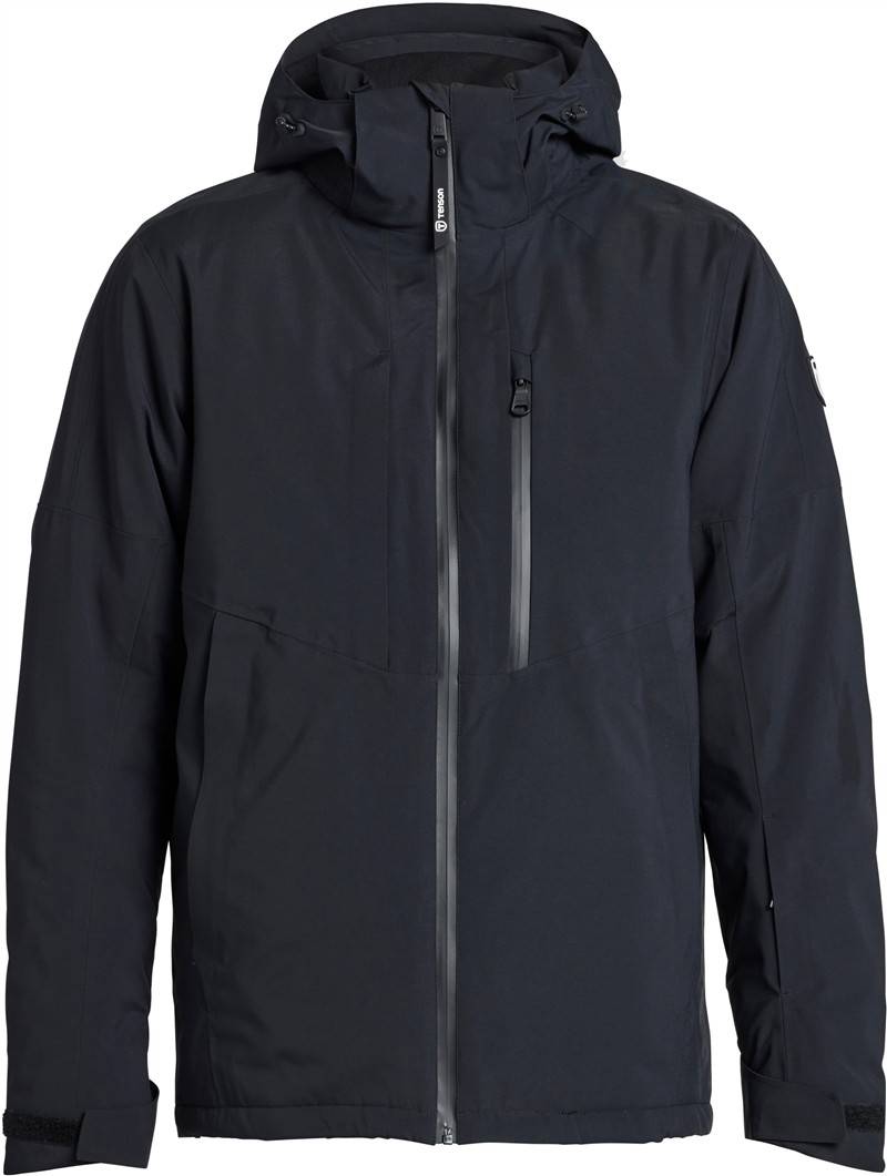 Tenson|Core Ski Jacket M, Pánska lyžiarska bunda s kapuc., čierna, S
