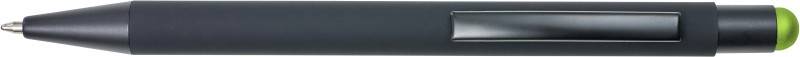 Tetuano čierne guľôčkové pero s farebným stylusom, čierna / lime zelená