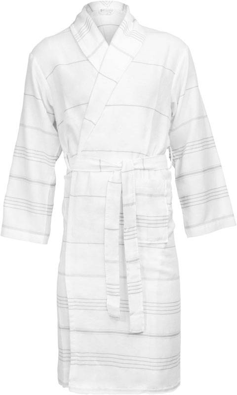 The One | Hamam Bathrobe, Hamam župan, bílá - grey, L/XL