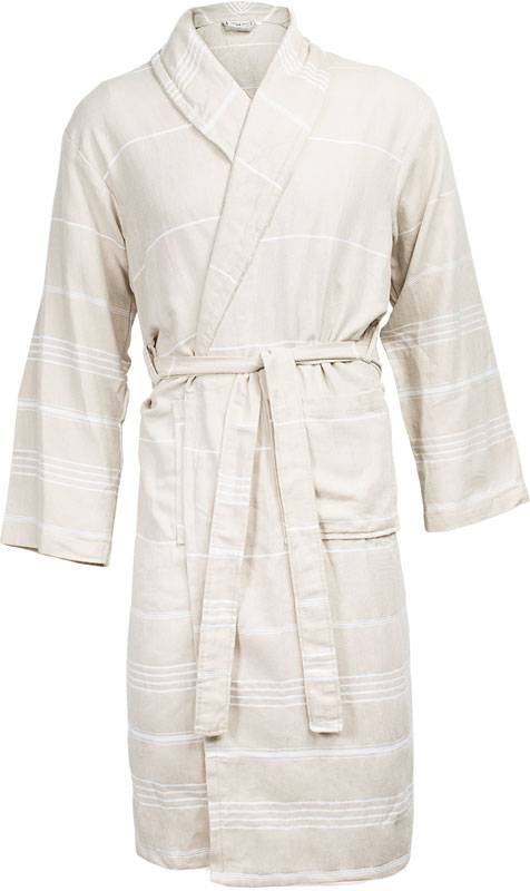 The One | Hamam Bathrobe, Hamam župan, hnedá beige - biela, 2XL/3XL