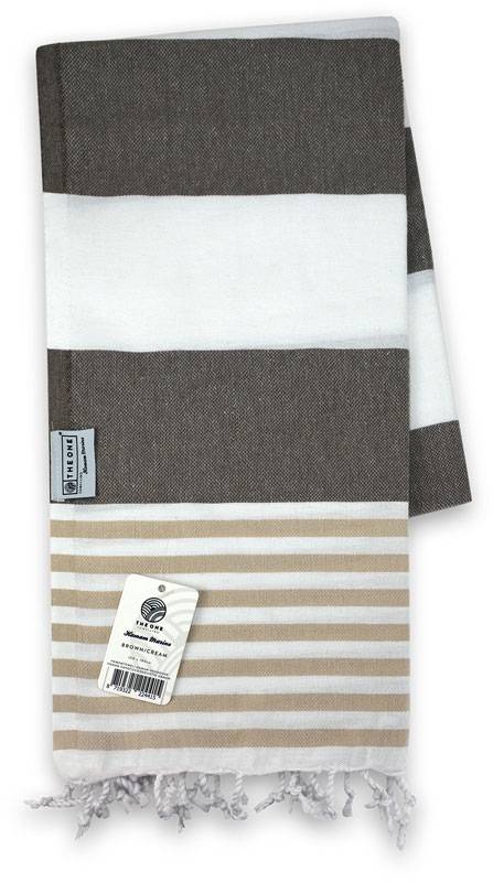 The One | Hamam Marine, Hamam ručník "Marine", hnědá - bílá cream, onesize
