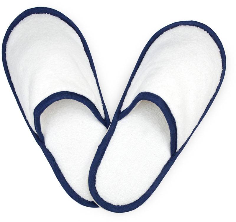 The One | Slippers, Froté pantofle, bílá - modrá navy, 38/40