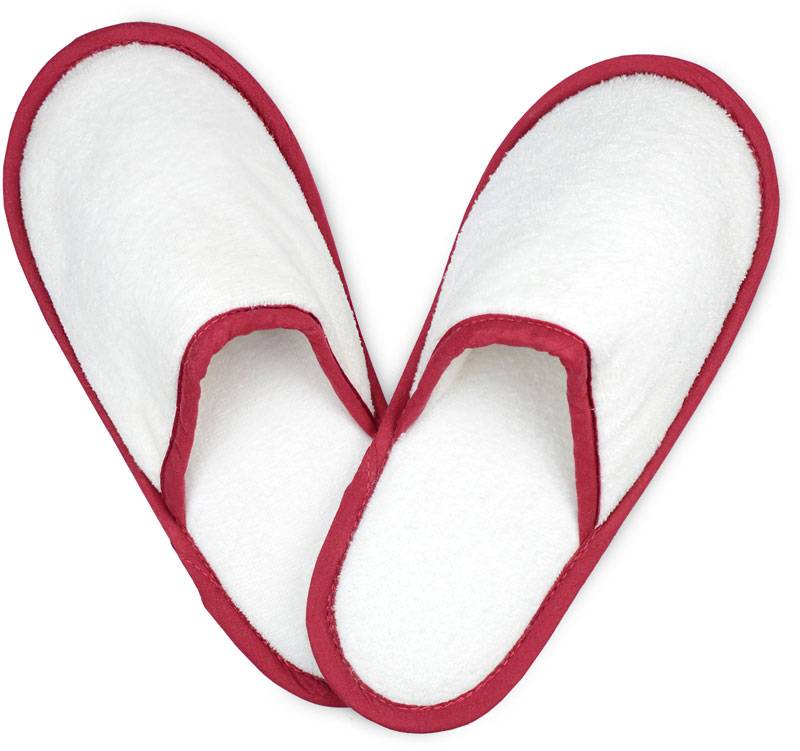 The One | Slippers, Froté papuče, biela - červená burgundy, 38/40