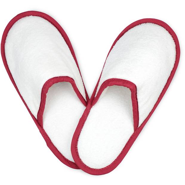 The One | Slippers, Froté papuče, biela - červená burgundy, 38/40 The One | Slippers, Froté papuče, biela - červená burgundy, 38/40