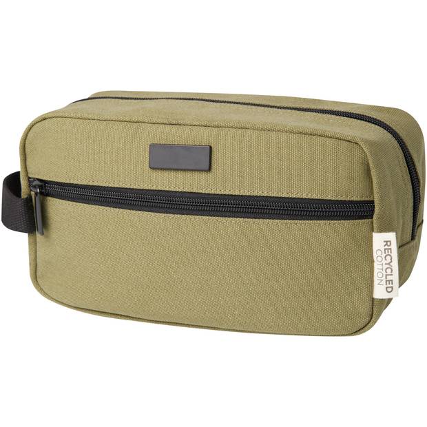 Toaletná taška Joey z recyklovaného plátna GRS, objem 3,5 l, zelená Olive Toaletná taška Joey z recyklovaného plátna GRS, objem 3,5 l, zelená Olive