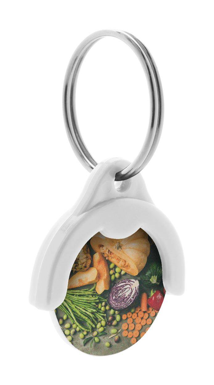 Token přívěsek na klíče s žetonem, bílá