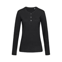 Obrázok ku produktu Tričko STEDMAN Sharon Henley Long Sleeve, Black Opal čierna, S