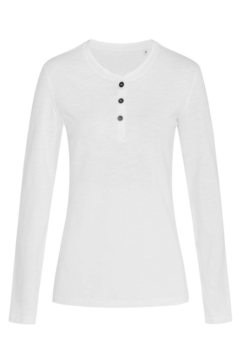 Tričko STEDMAN Sharon Henley Long Sleeve, White bílá, L