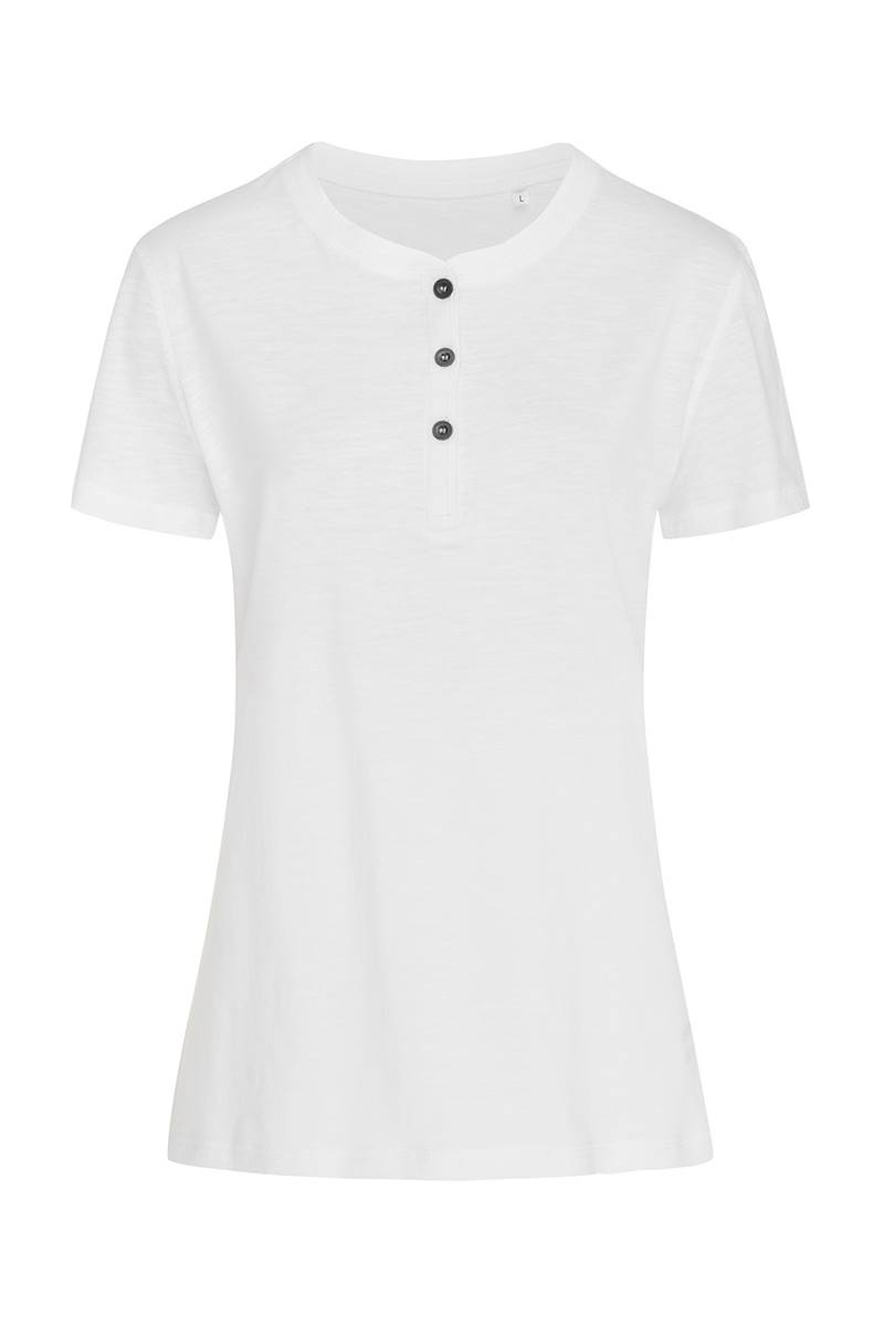 Tričko STEDMAN Sharon Henley T-shirt,  White biela, S