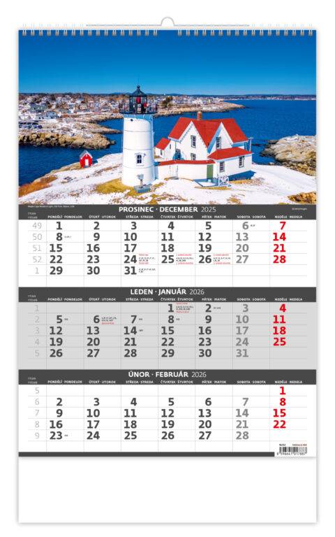 Trojmesačný kalendár Pobrežie, 2026