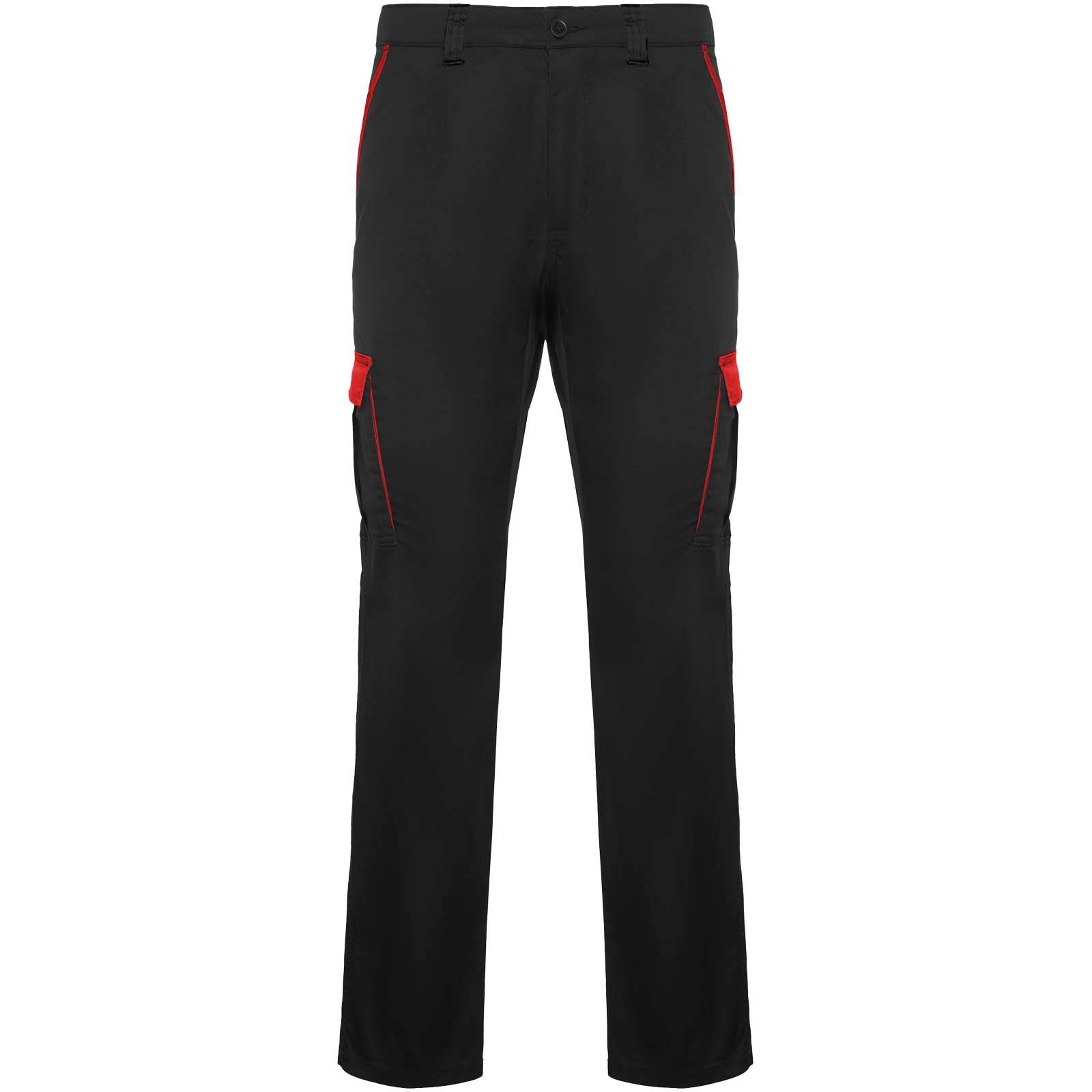 Trooper pracovné nohavice 250 g/m2, čierna - červená 38