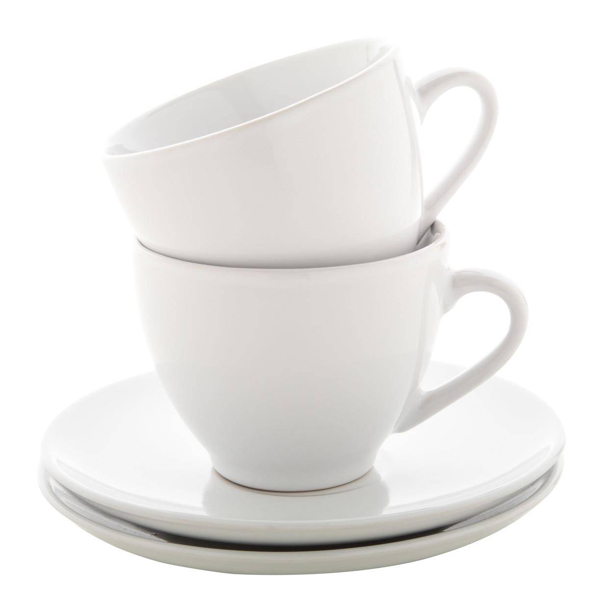 Typica sada šálok na cappuccino, biela
