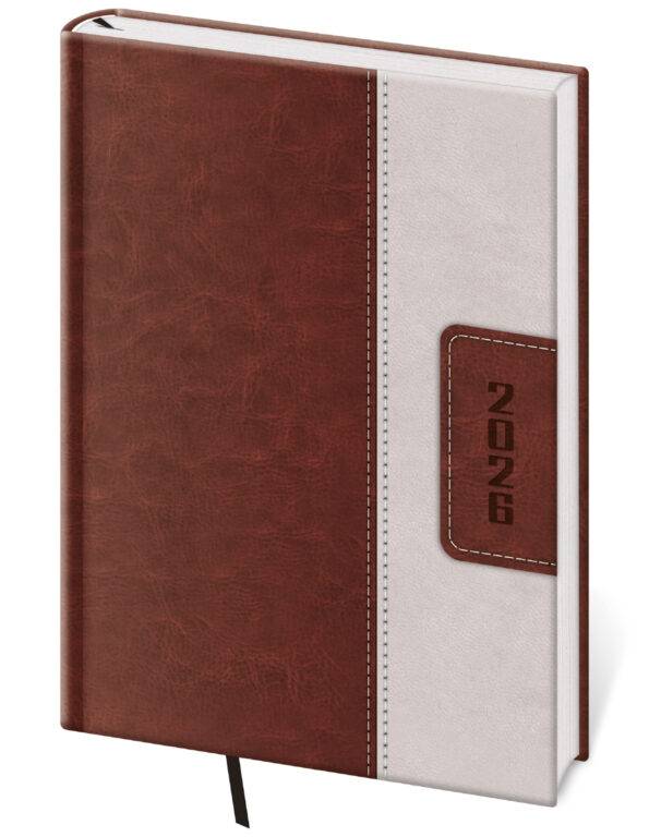 Týždenný diár A5 Classic hnedo/béžový, 2026