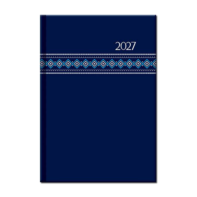 Týždenný diár A5 FOLK modrý 2027