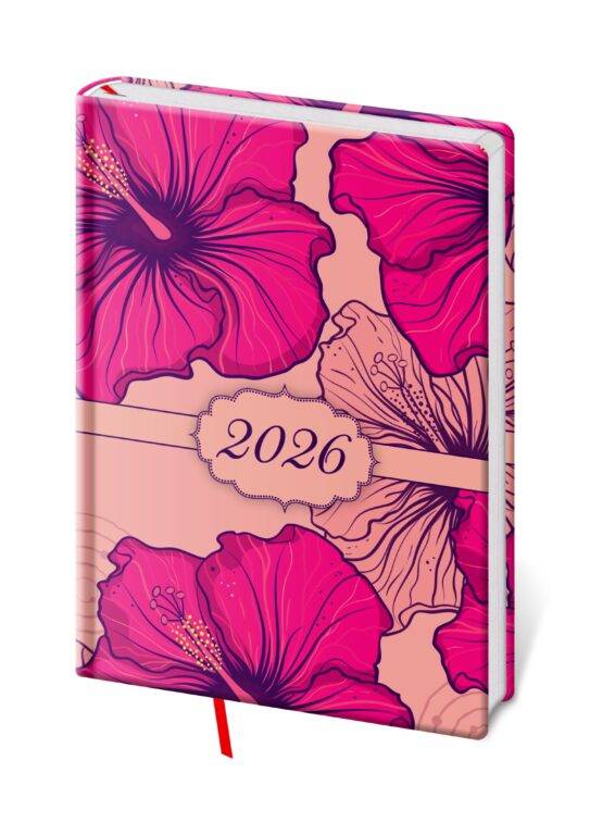 Týždenný diár A5 Vario Lyra Hibiscus, 2026